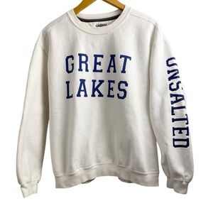 Gildan White Sweatshirt Great Lakes Unsalted